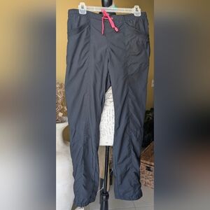 Nike Dri-FIT Black Women’s Athletic Pants Orange Drawstring & Zipper Hem Small